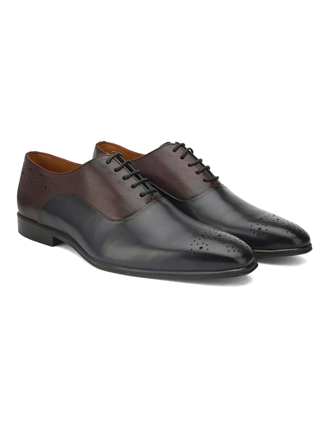 Alberto Torresi Genuine Leather Blue Bordo Office/ Dress Formal Lace Ups Shoes