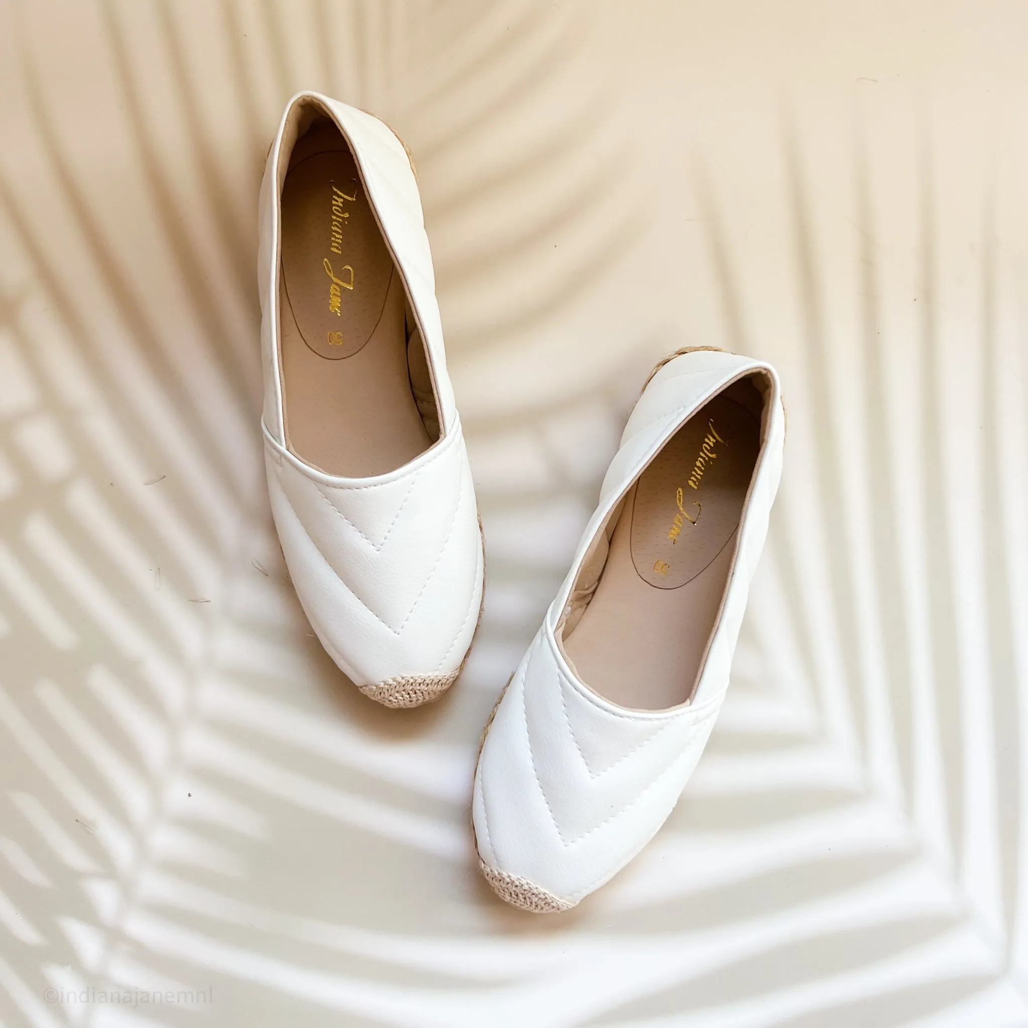 AMITY White Leather Espadrilles