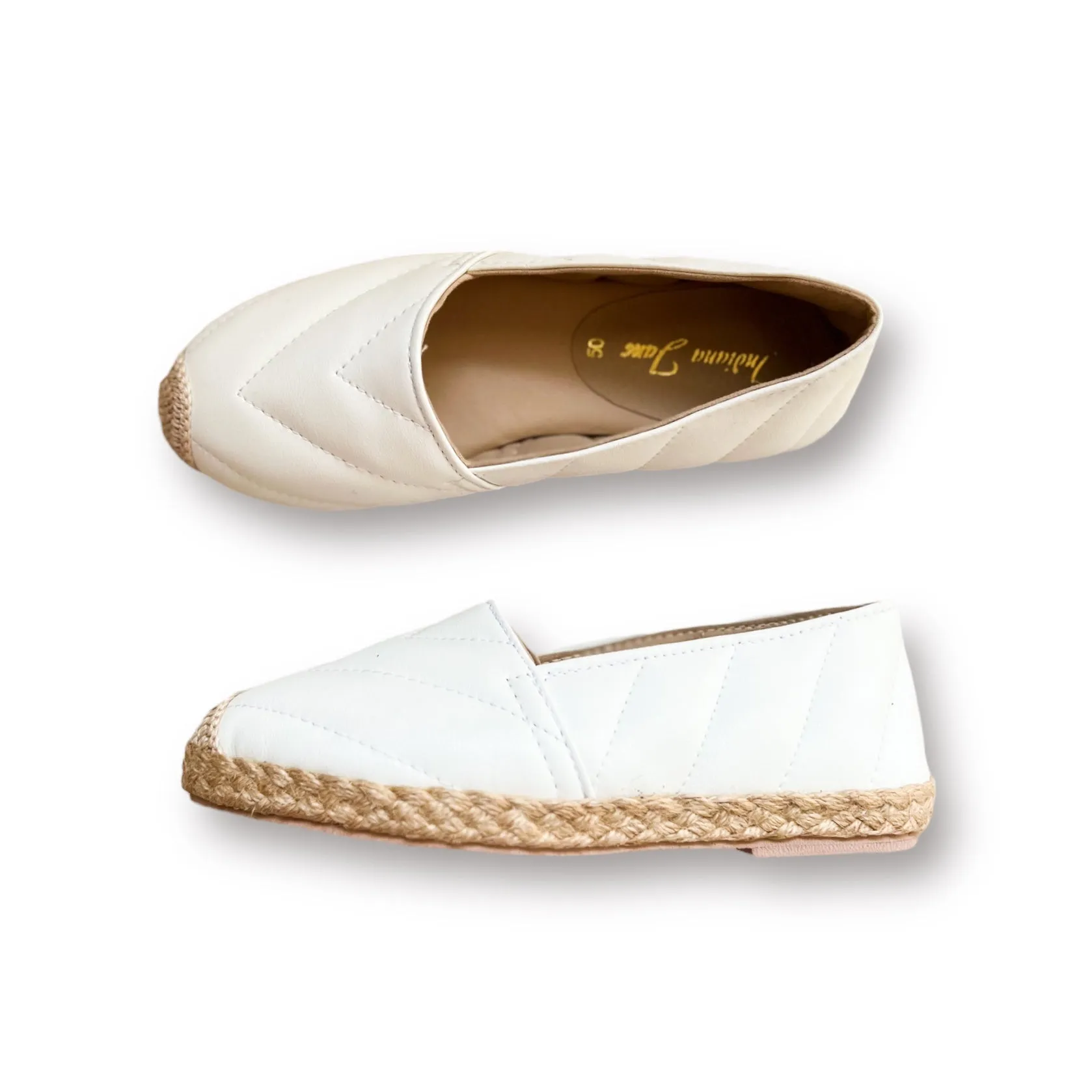 AMITY White Leather Espadrilles