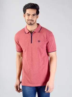 Apple Red Solid Slim Fit Polo T-shirt | Greenfibre