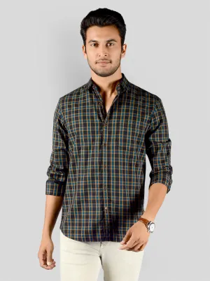 Black Checked Slim Fit Casual Shirt | JadeBlue