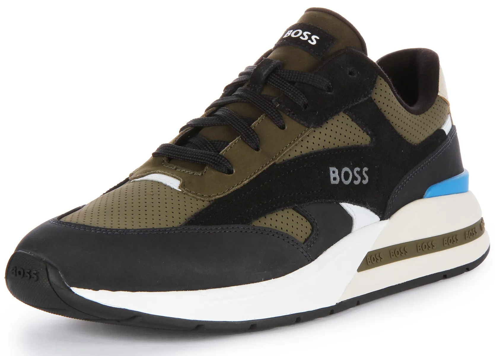 Boss Kurt Runner Nupf In Black Olive For Men