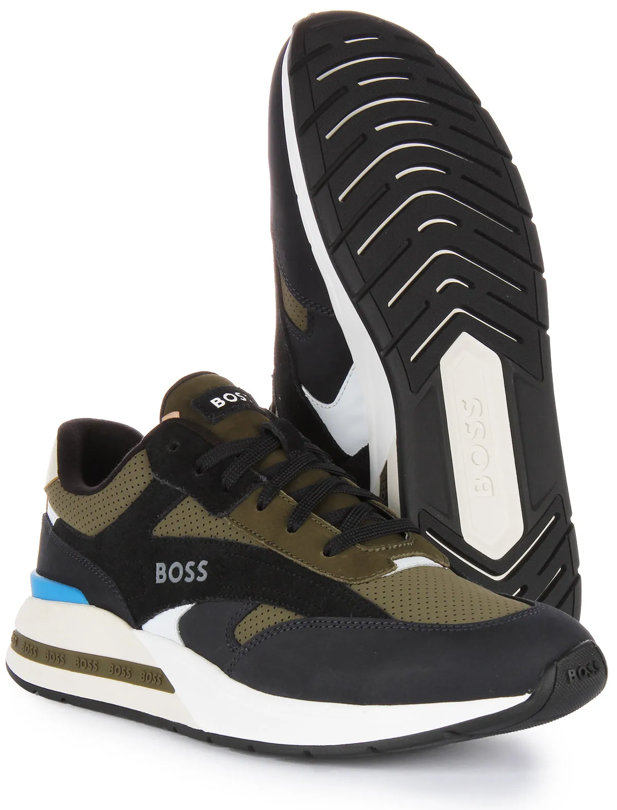 Boss Kurt Runner Nupf In Black Olive For Men