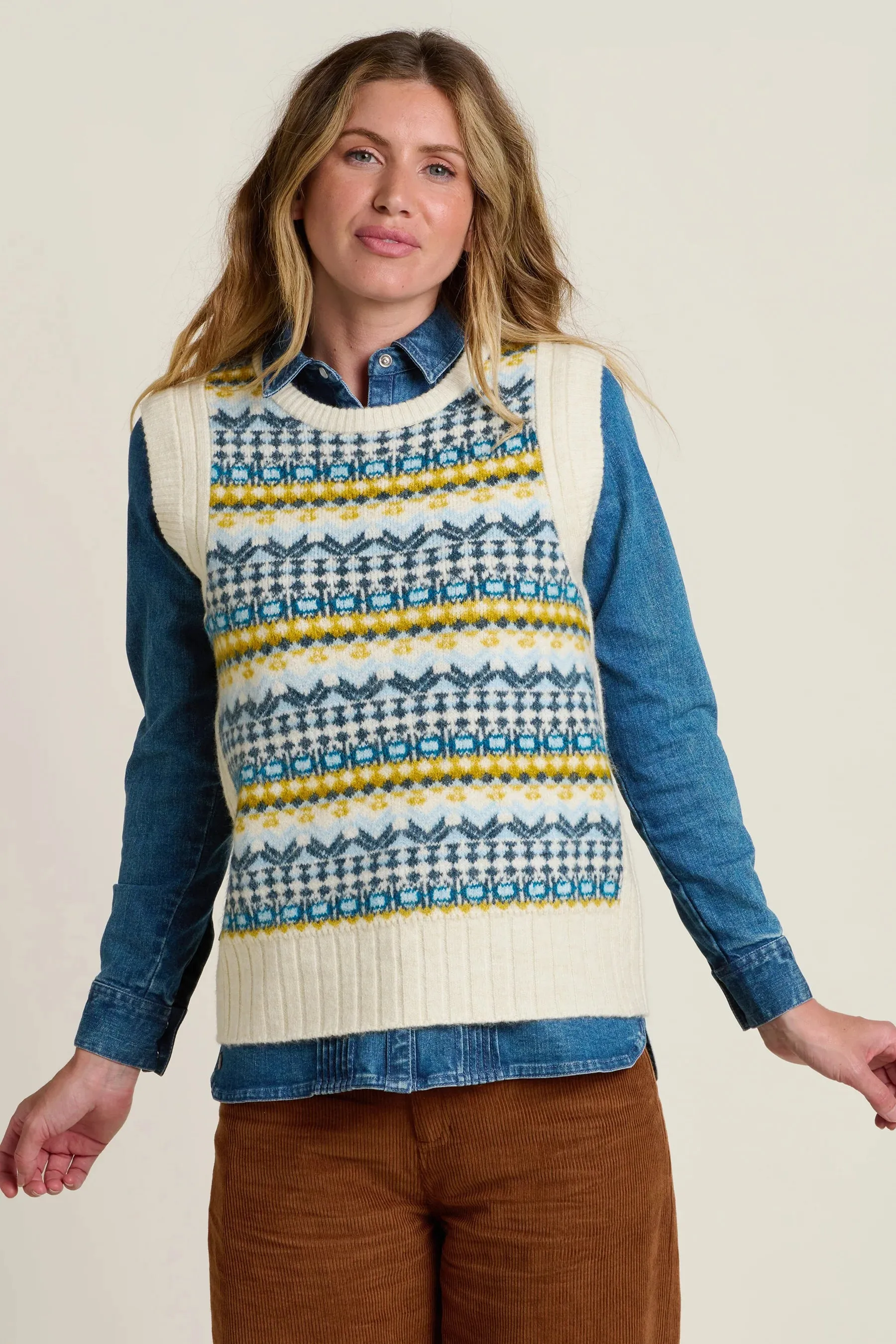 BRAKEBURN Fairisle Knitted Vest