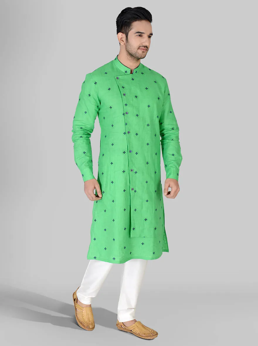 Bright Green & Blue Kurta Set | TULA