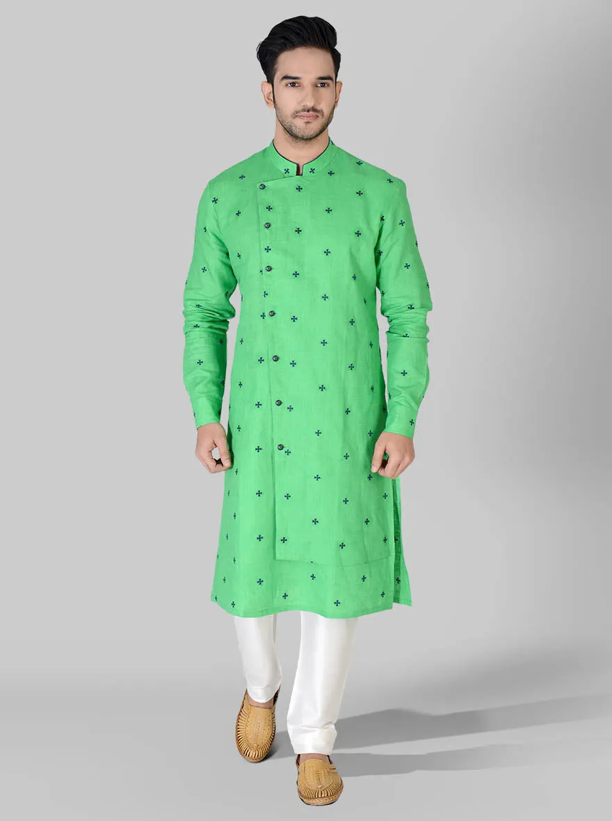 Bright Green & Blue Kurta Set | TULA