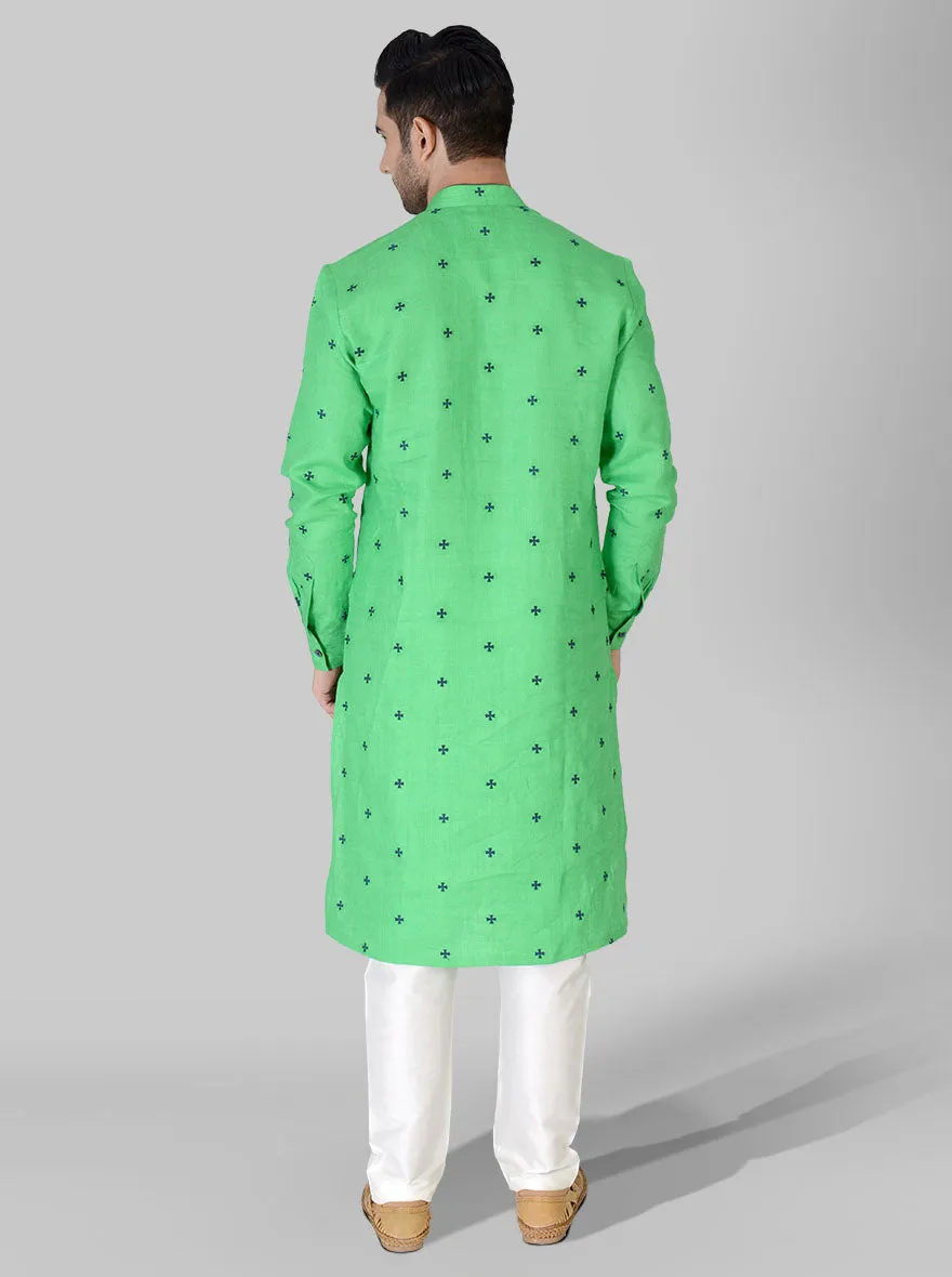 Bright Green & Blue Kurta Set | TULA