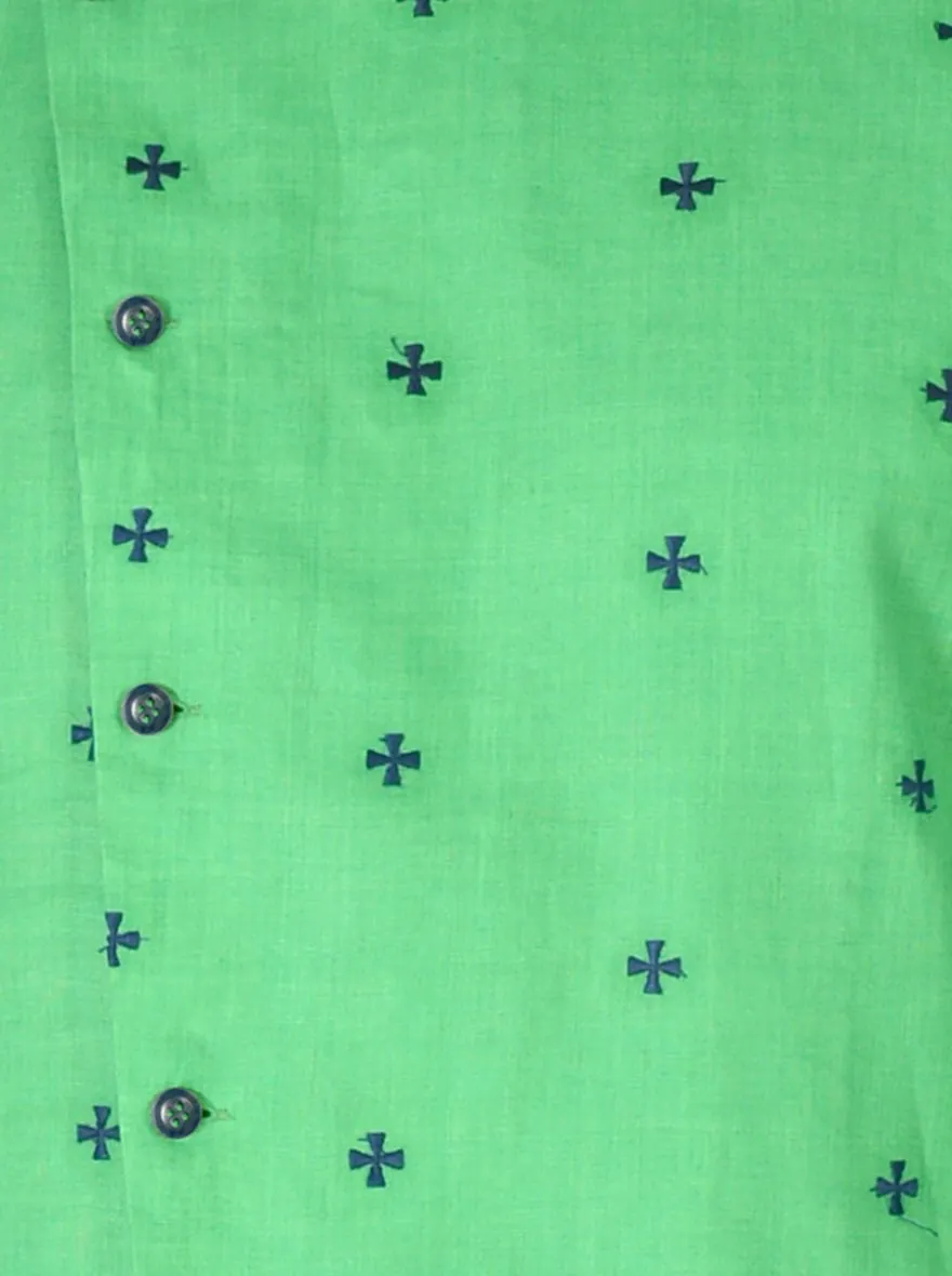 Bright Green & Blue Kurta Set | TULA