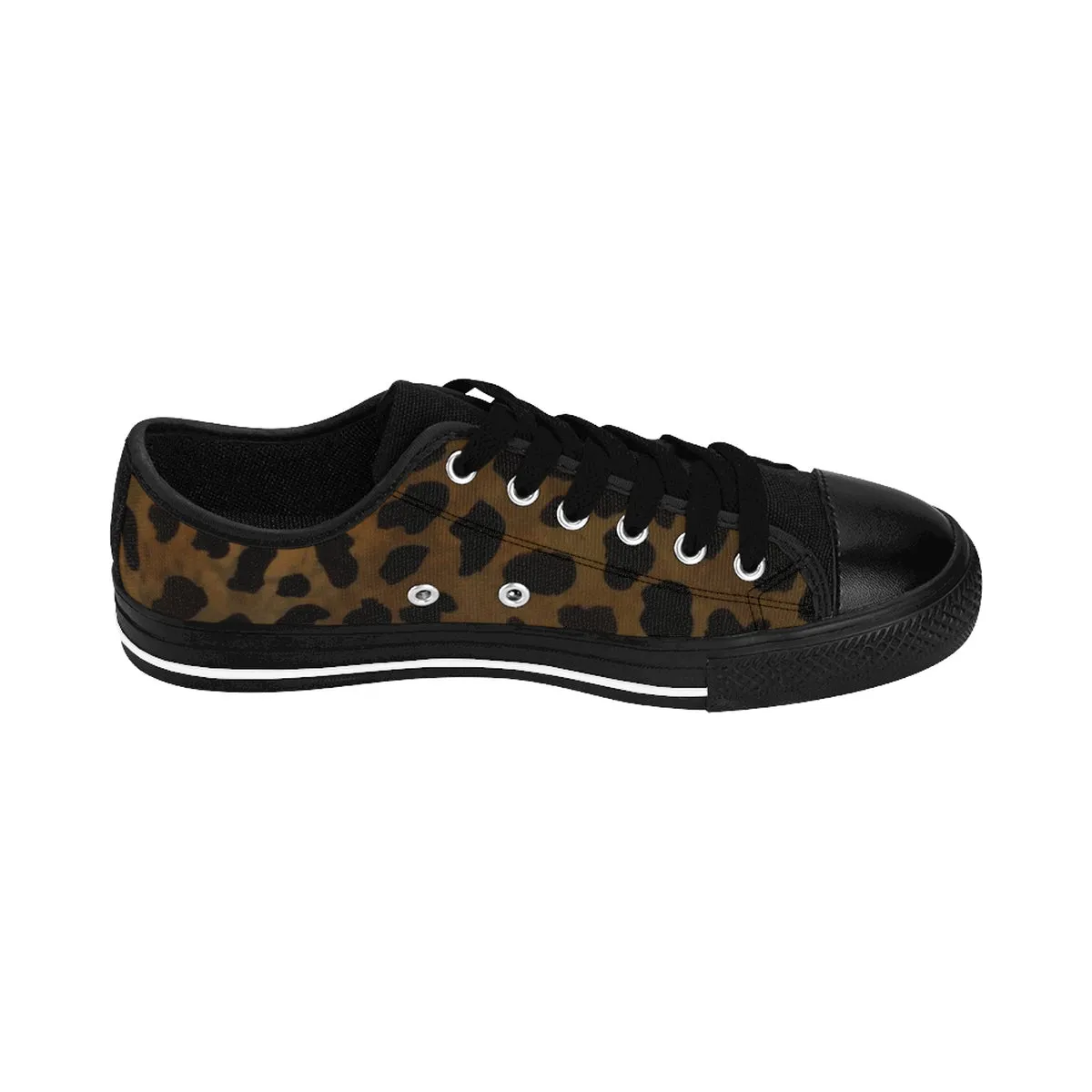 Brown Leopard Men's Sneakers, Best Animal Print Fashion Canvas Sneakers Shoes For Men