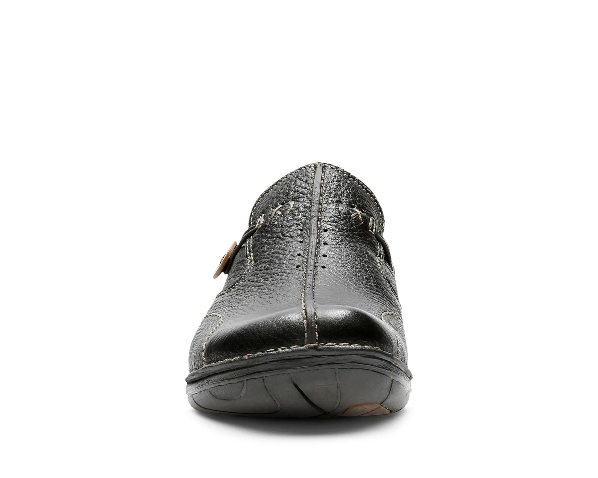 Clarks Un Loop Black Leather Standard Width