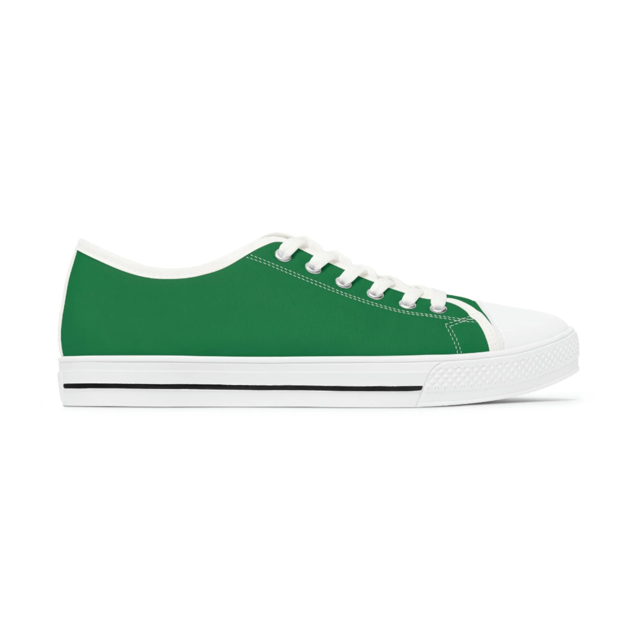 Dark Green Color Ladies' Sneakers, Green Solid Color Best Designer Canvas Fashion Women's Low Top Sneakers (US Size: 5.5-12)