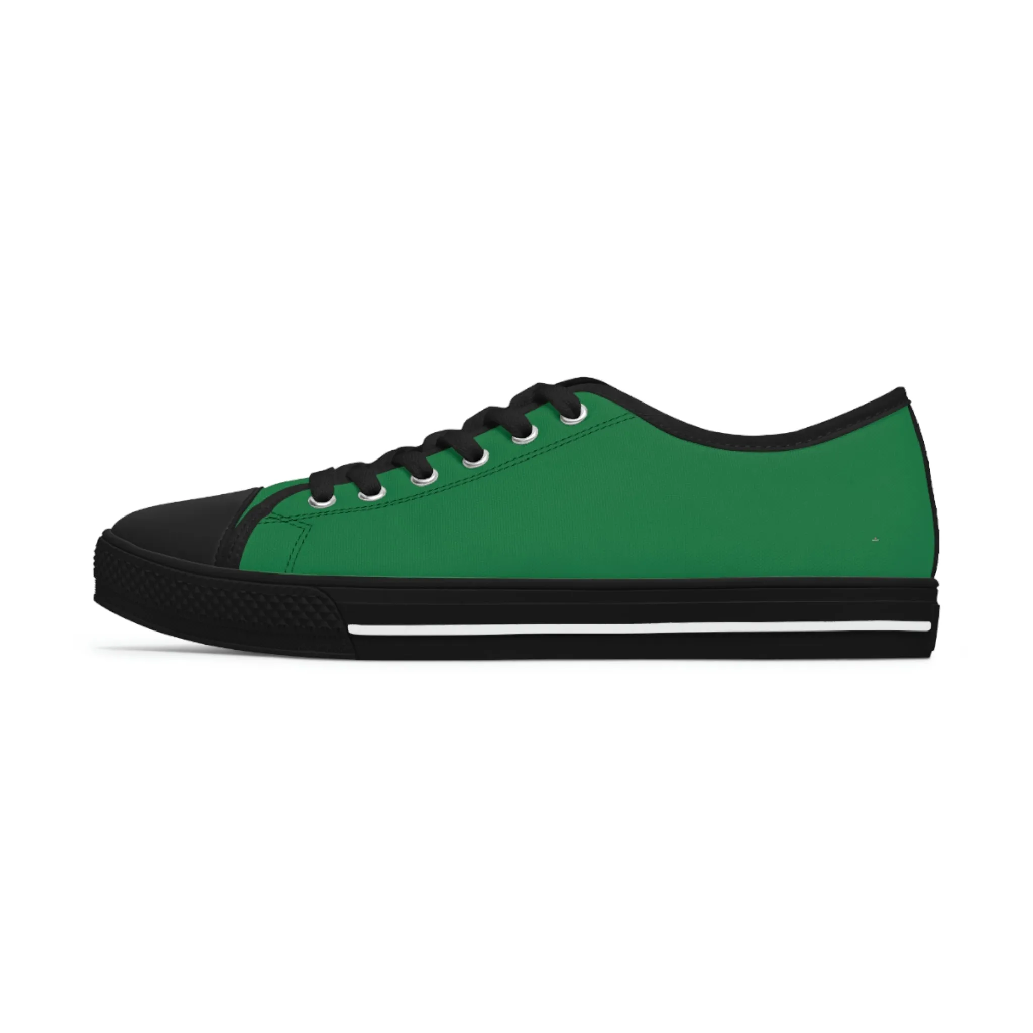 Dark Green Color Ladies' Sneakers, Green Solid Color Best Designer Canvas Fashion Women's Low Top Sneakers (US Size: 5.5-12)