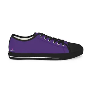 Dark Purple Color Men's Sneakers, Best Solid Purple Color Men's Low Top Sneakers Tennis Canvas Shoes (US Size: 5-14)