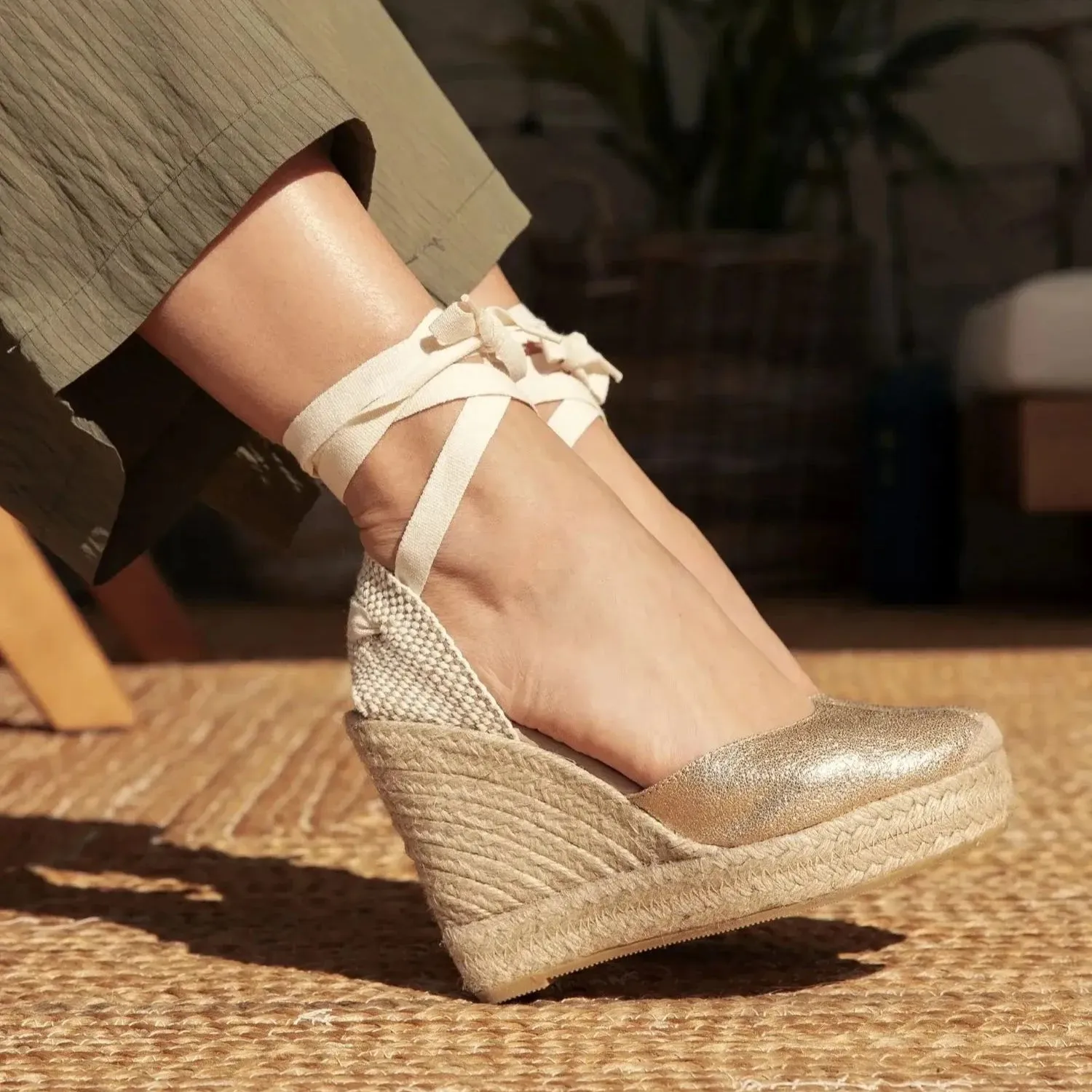 Darya Metallic Gold Espadrille