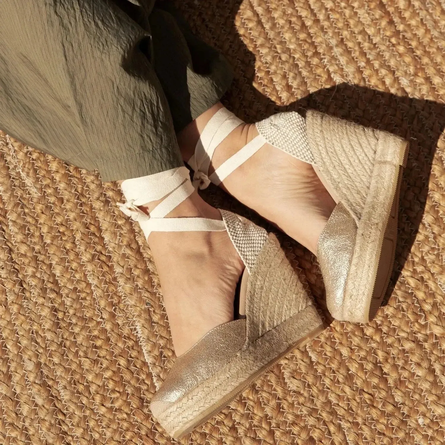 Darya Metallic Gold Espadrille