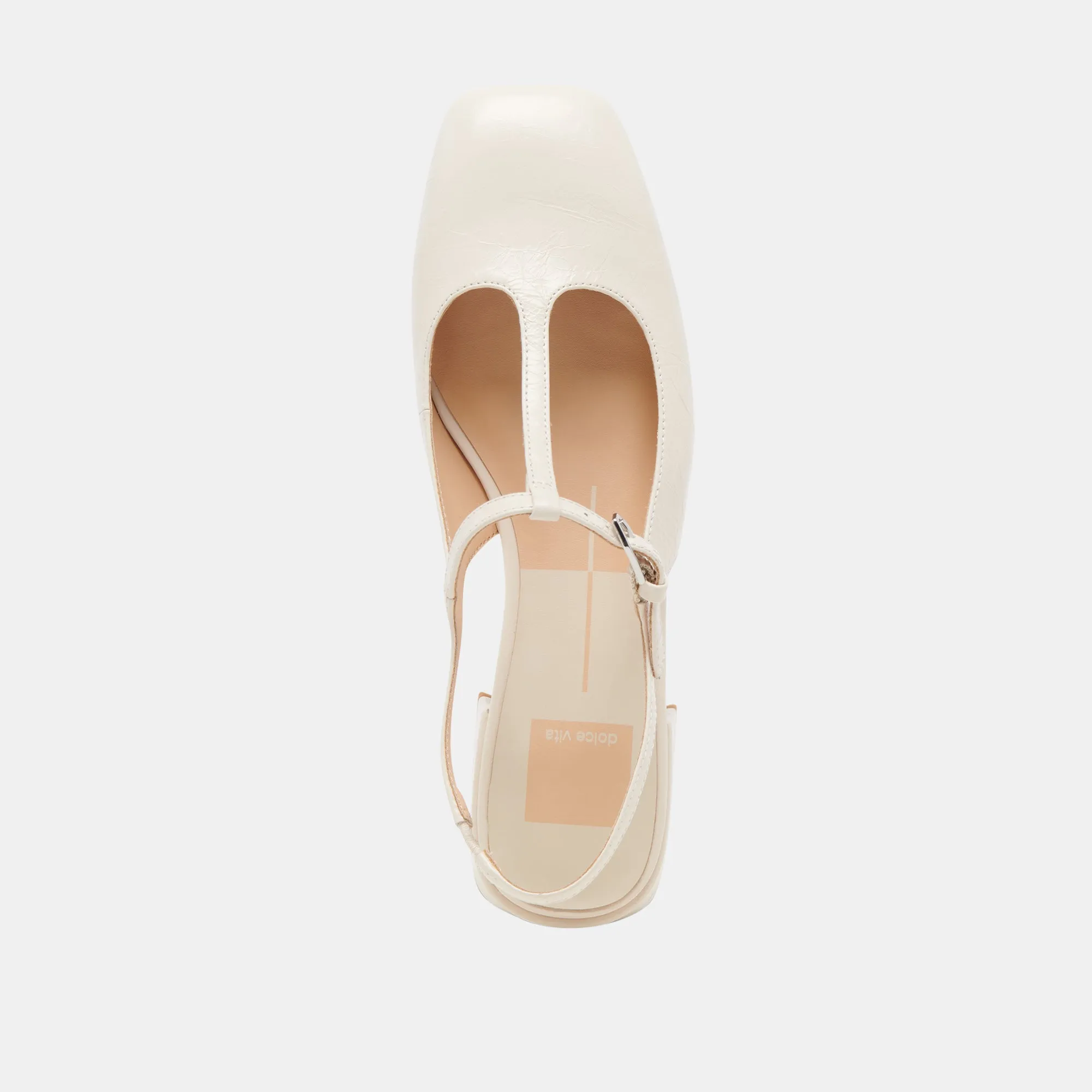 DEIDRA FLATS CREAM LEATHER