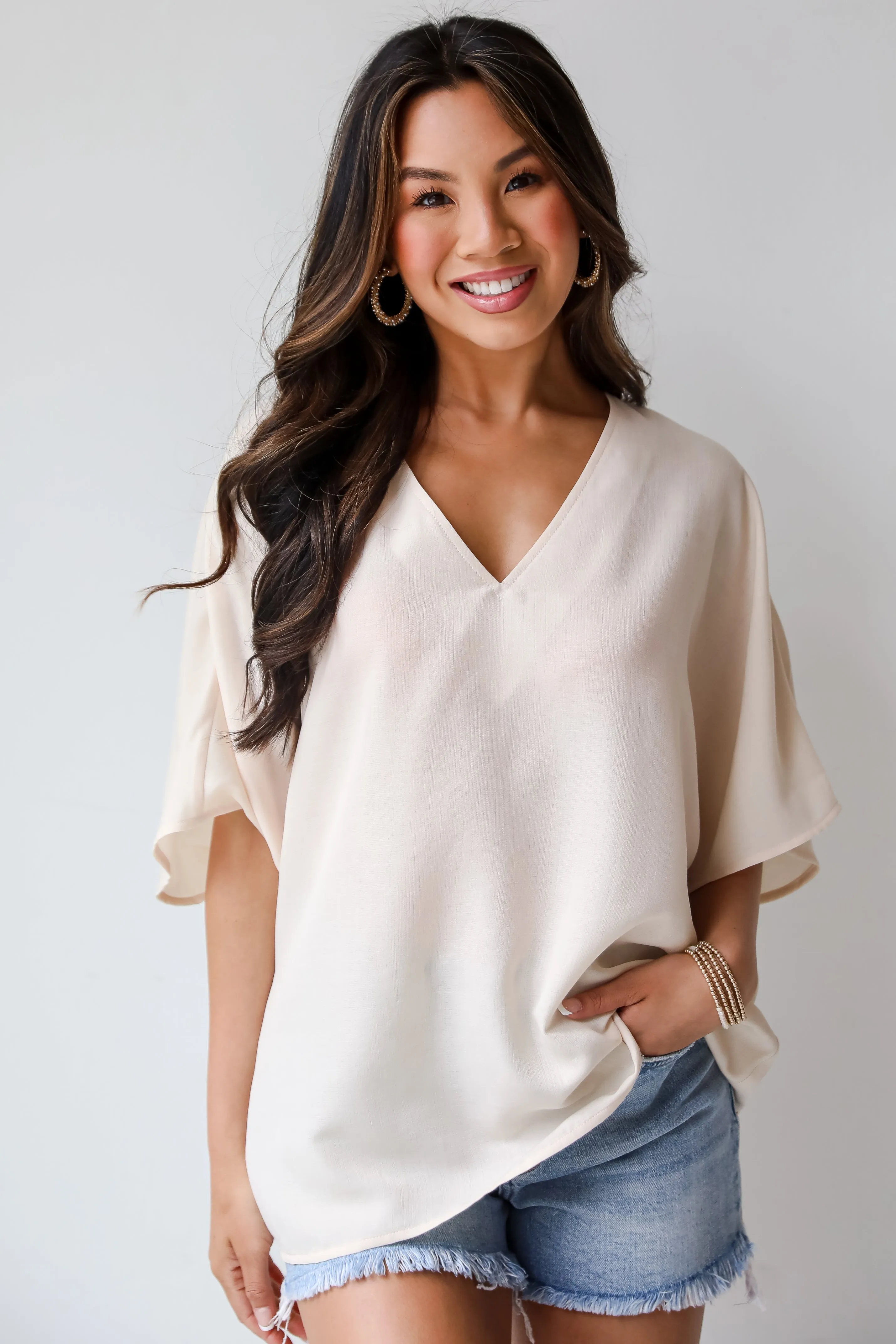 FINAL SALE - Inspiring Cuteness Oversized Blouse