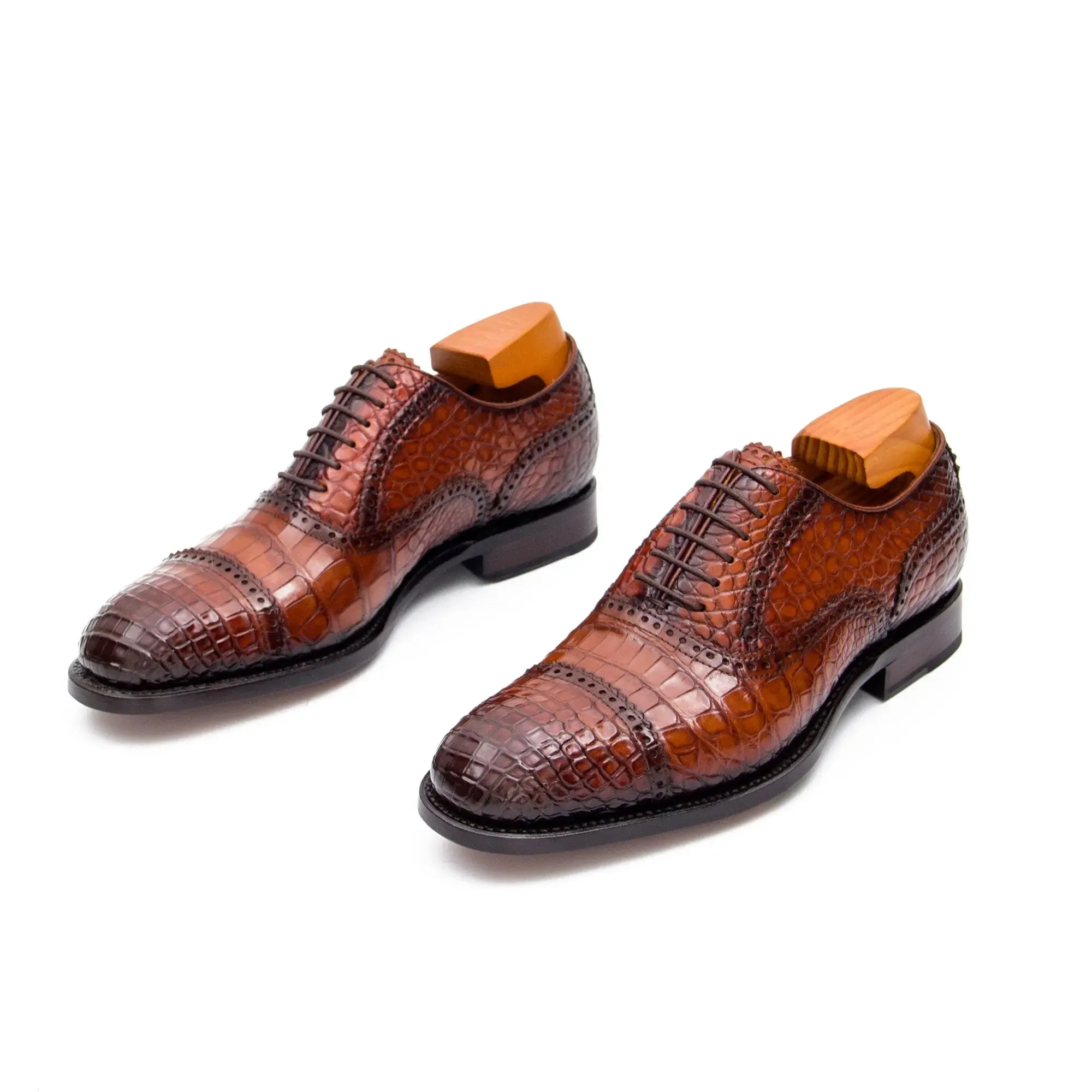 Goodyear welted alligator Oxford shoes