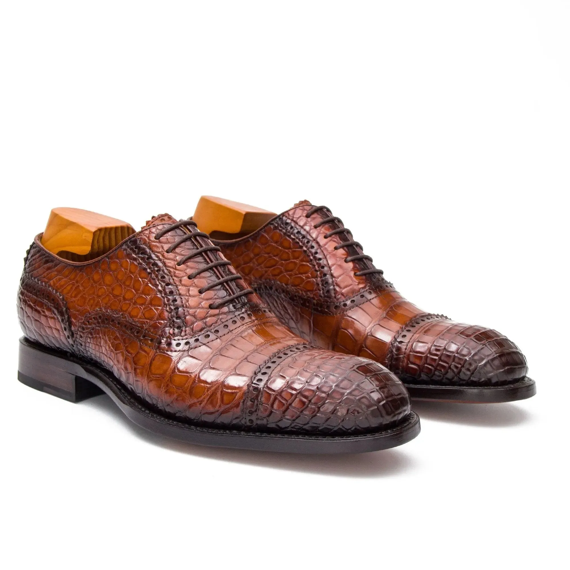 Goodyear welted alligator Oxford shoes