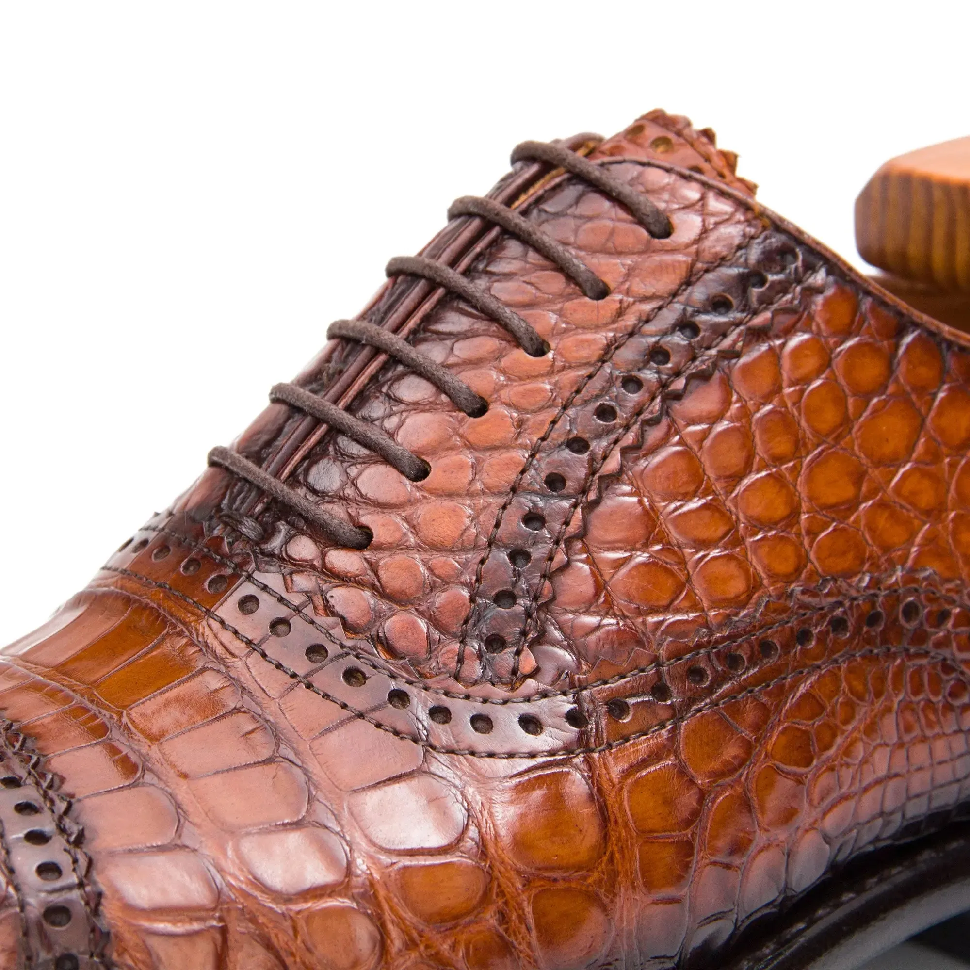 Goodyear welted alligator Oxford shoes