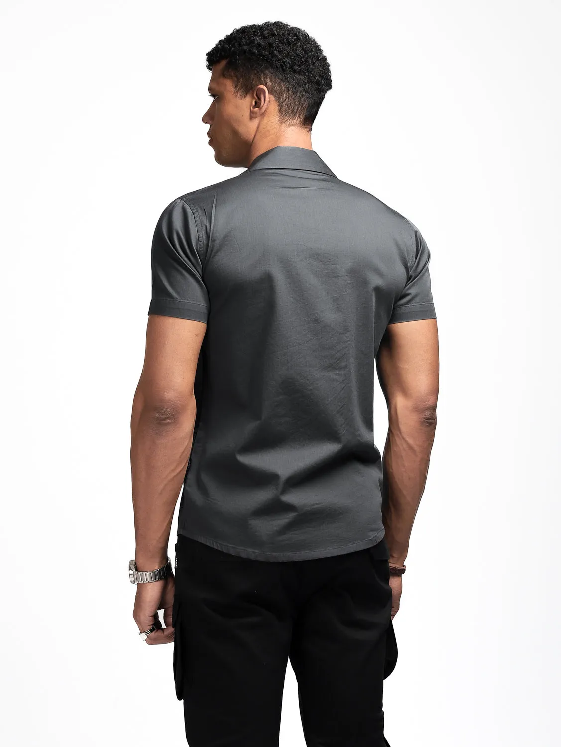 Graphite Grey Cuban Solid Shirt