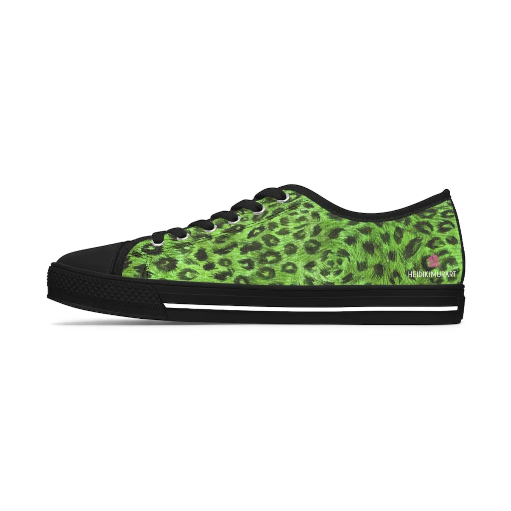 Green Leopard Ladies' Sneakers, Solid Color Women's Low Top Tennis Shoes Sneakers (US Size: 5.5-12)