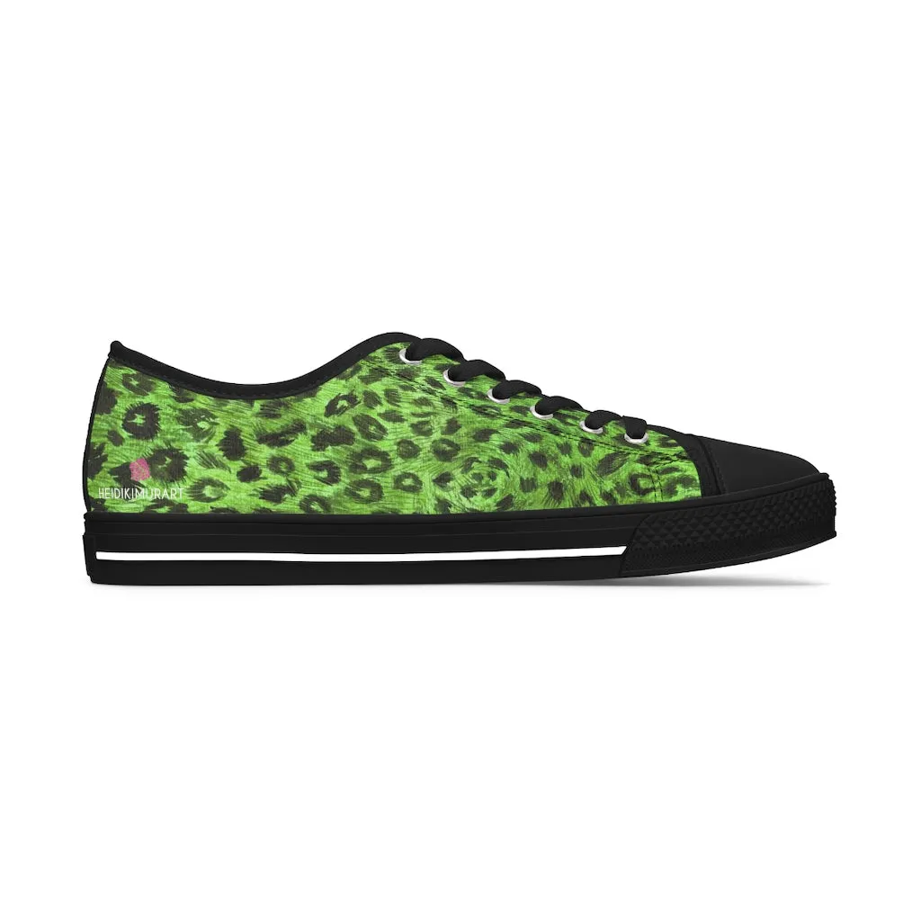 Green Leopard Ladies' Sneakers, Solid Color Women's Low Top Tennis Shoes Sneakers (US Size: 5.5-12)