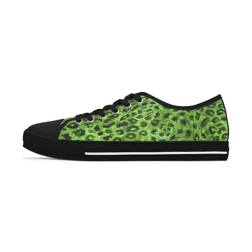 Green Leopard Ladies' Sneakers, Solid Color Women's Low Top Tennis Shoes Sneakers (US Size: 5.5-12)