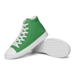 Green Solid Color Men's Sneakers, Solid Mint Green Color Best Designer Men’s Lace-up Canvas Shoes (US Size: 5-13)