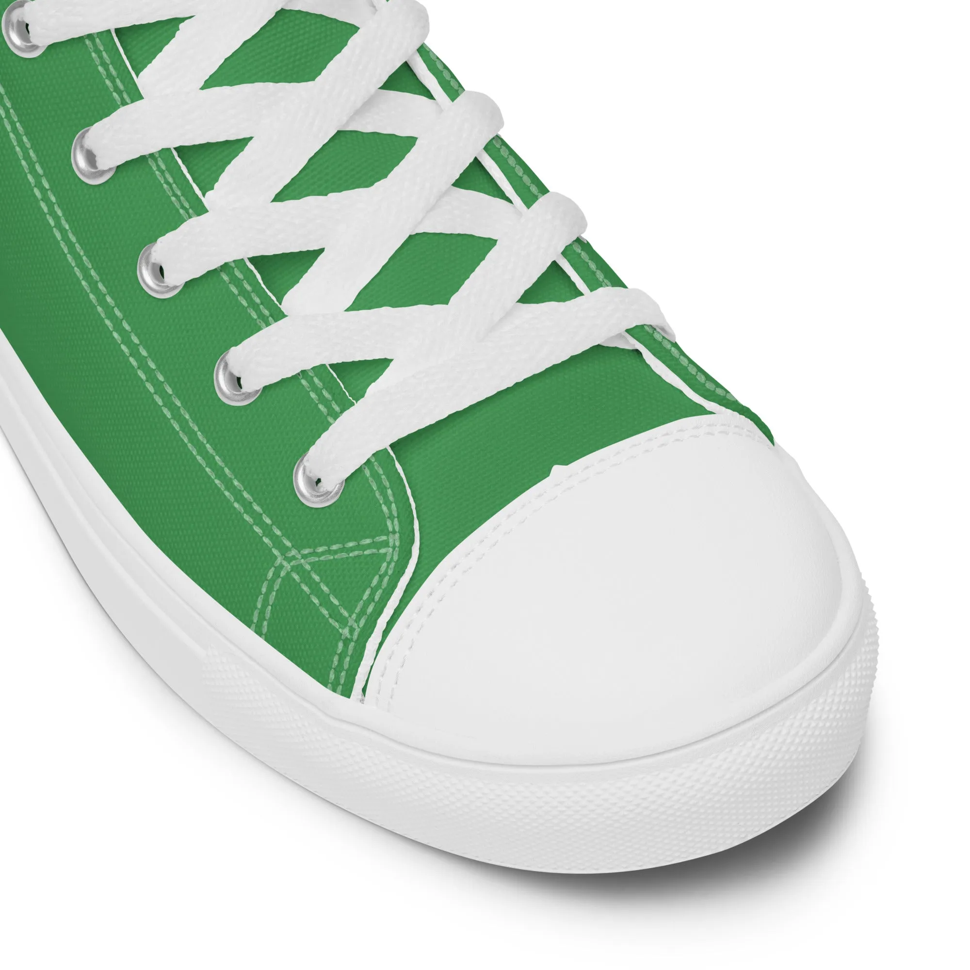 Green Solid Color Men's Sneakers, Solid Mint Green Color Best Designer Men’s Lace-up Canvas Shoes (US Size: 5-13)