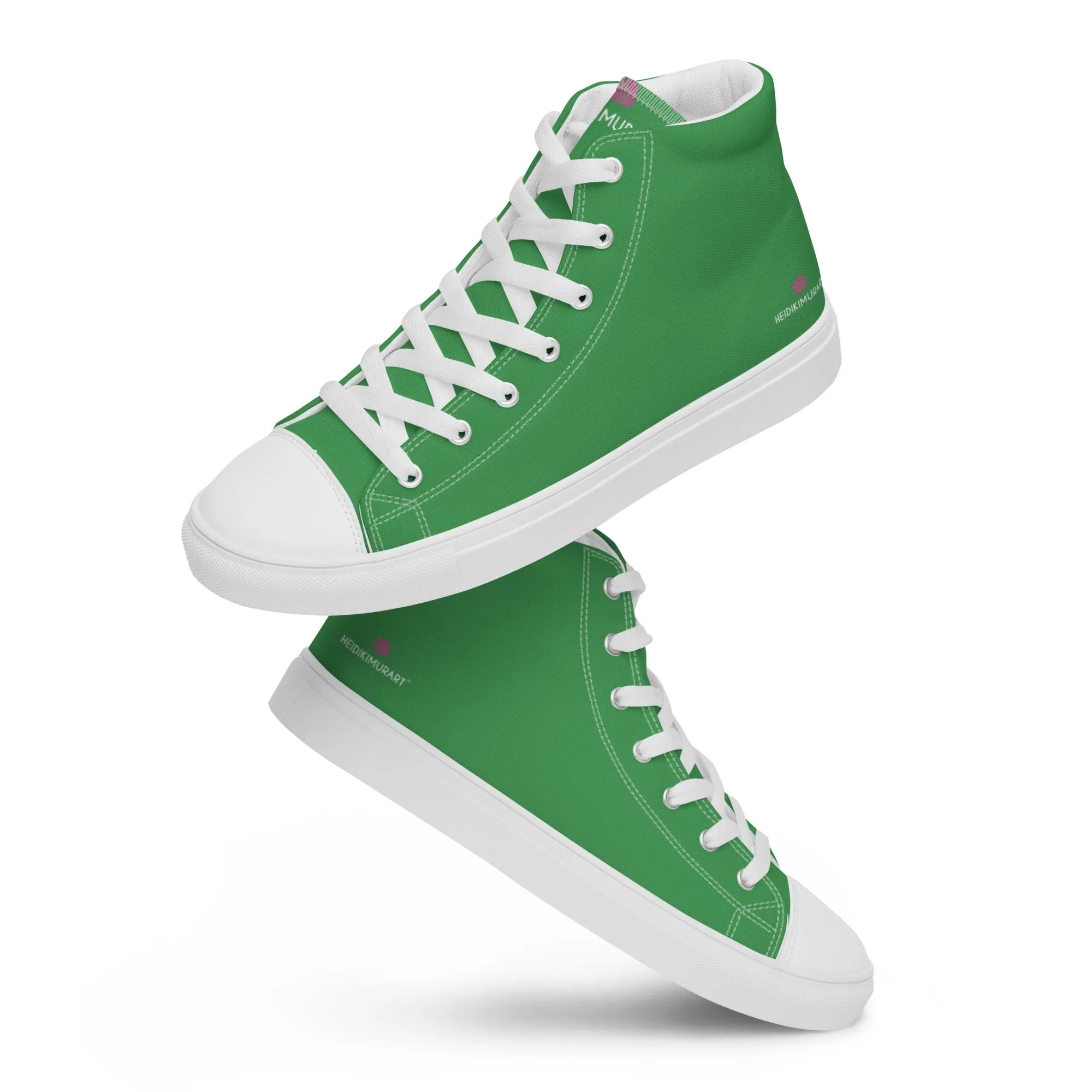 Green Solid Color Men's Sneakers, Solid Mint Green Color Best Designer Men’s Lace-up Canvas Shoes (US Size: 5-13)