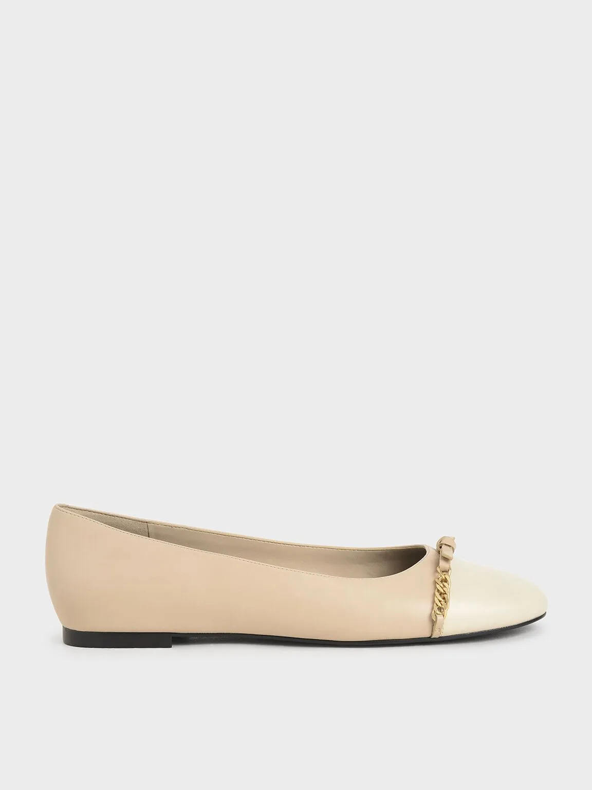 Grosgrain Chain-Link Ballerina Flats