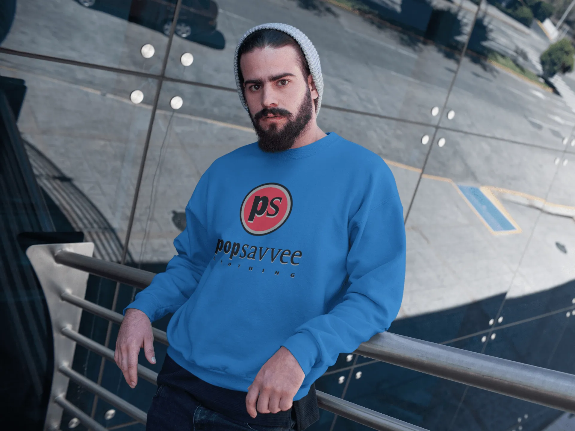 Heavy Blend Sweatshirt - Red “Pop Savvee Clothing” Logo