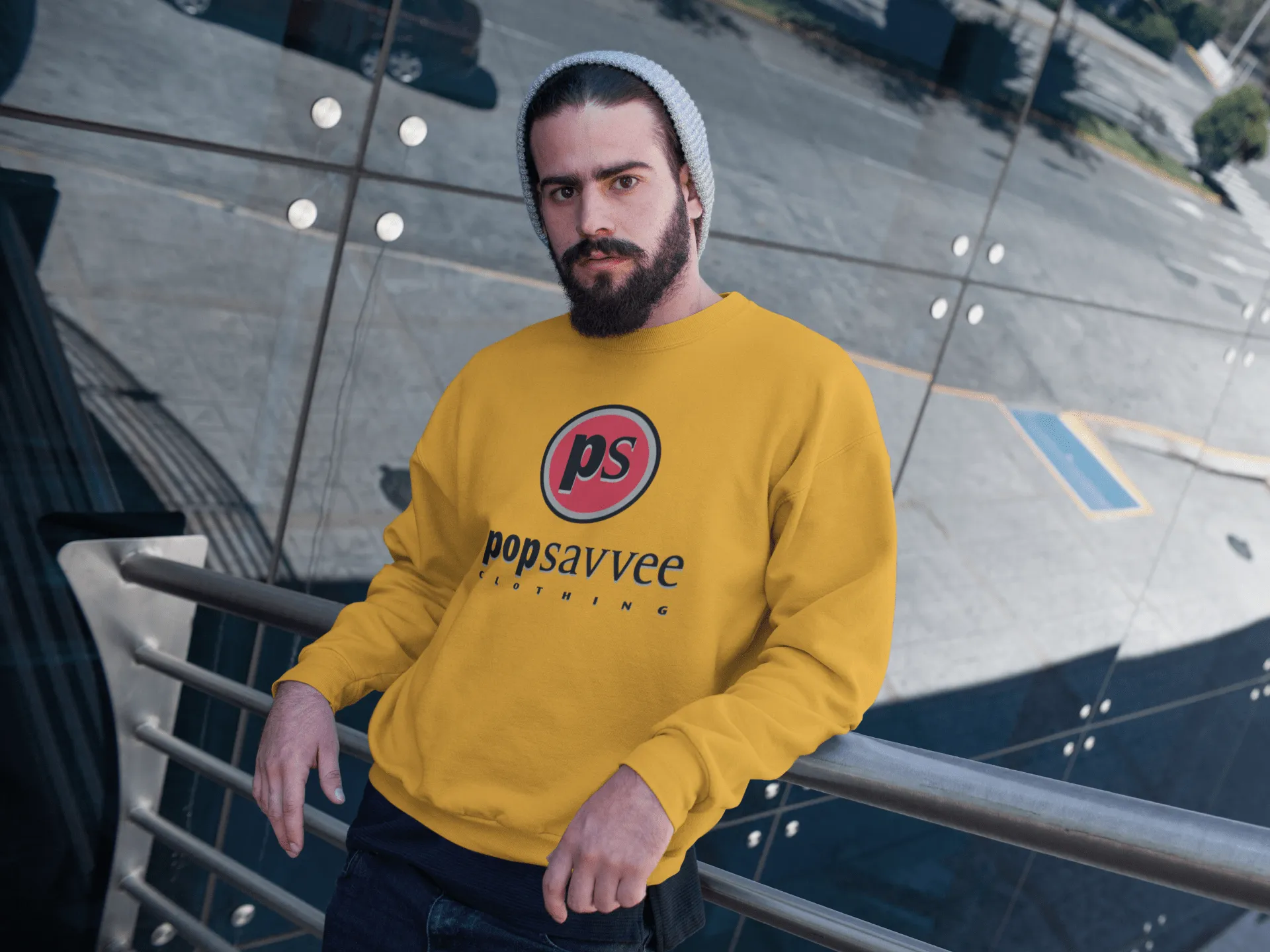 Heavy Blend Sweatshirt - Red “Pop Savvee Clothing” Logo