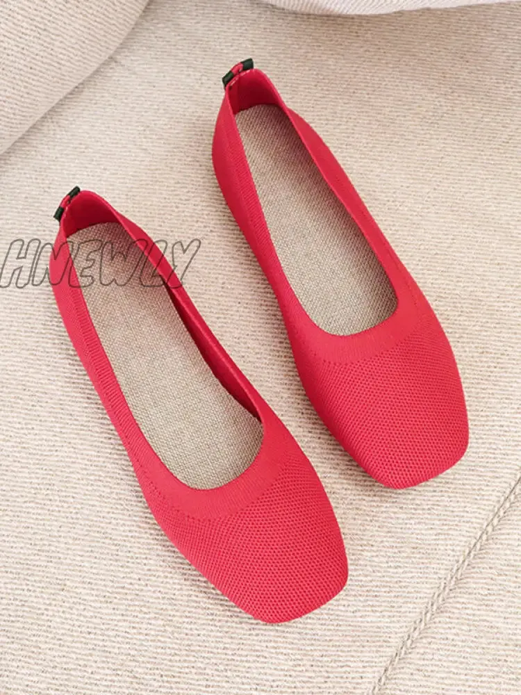 Hnewly - Breathable Solid Color Flat Shoes