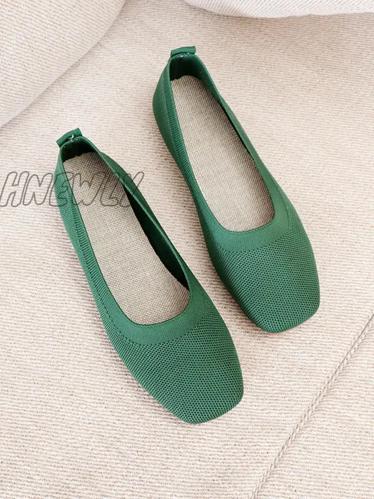 Hnewly - Breathable Solid Color Flat Shoes