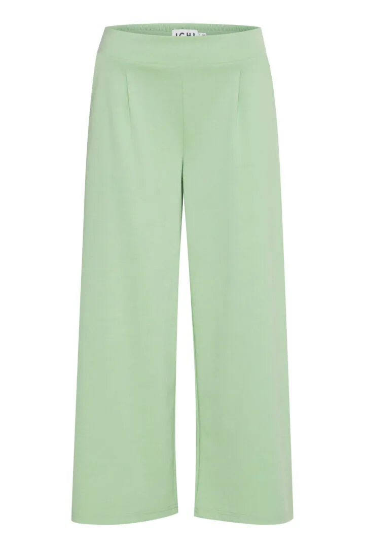 Ichi Kate Sus Wide Leg Cropped Trousers-Sprucestone-20116301