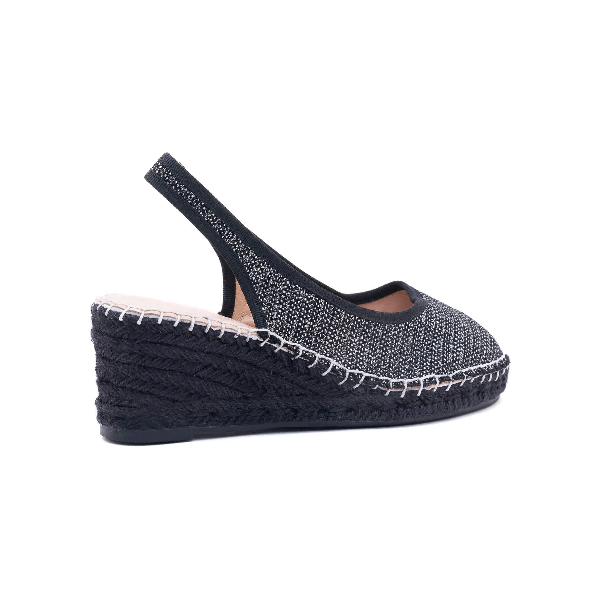 Imelda Black Silver Espadrilles