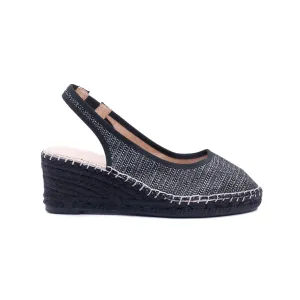 Imelda Black Silver Espadrilles