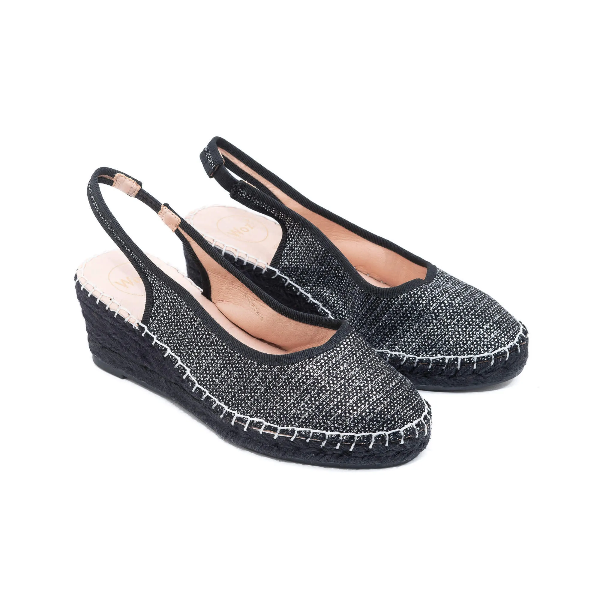 Imelda Black Silver Espadrilles