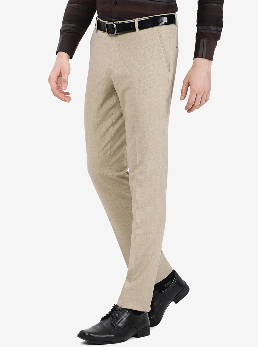 Khaki Solid Super Slim fit Formal Trouser | JB Studio