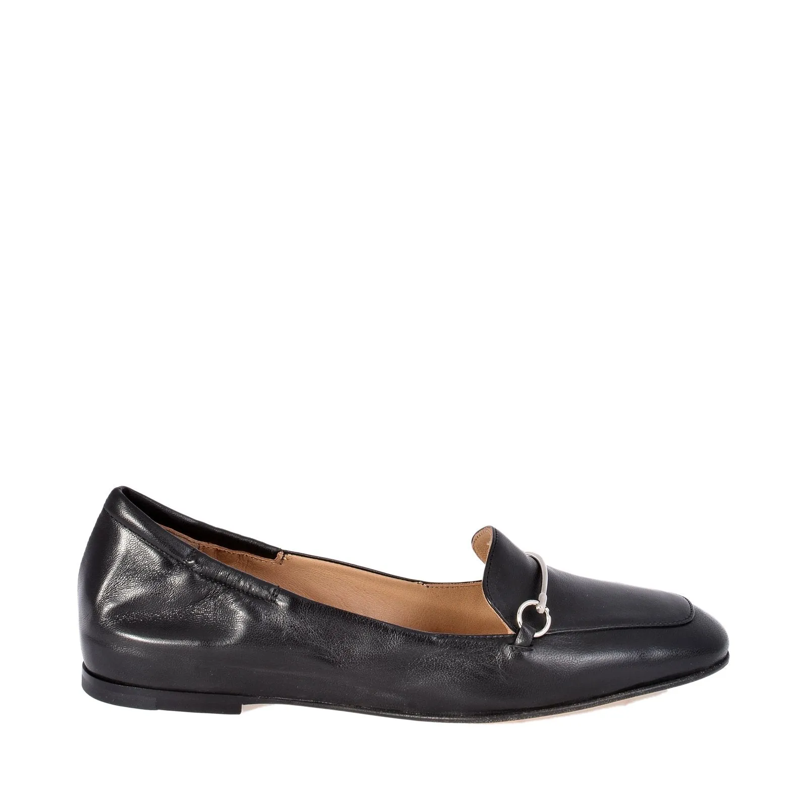 Lena Black Leather Loafers