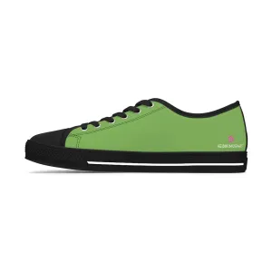 Light Green Best Ladies' Sneakers, Solid Color Women's Low Top Sneakers (US Size: 5.5-12)