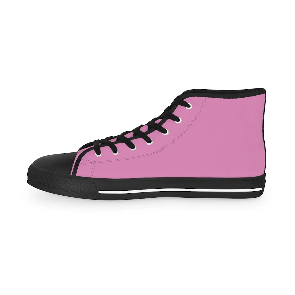 Light Pink Men's High Tops, Modern Minimalist Best Men's High Top Sneakers (US Size: 5-14)