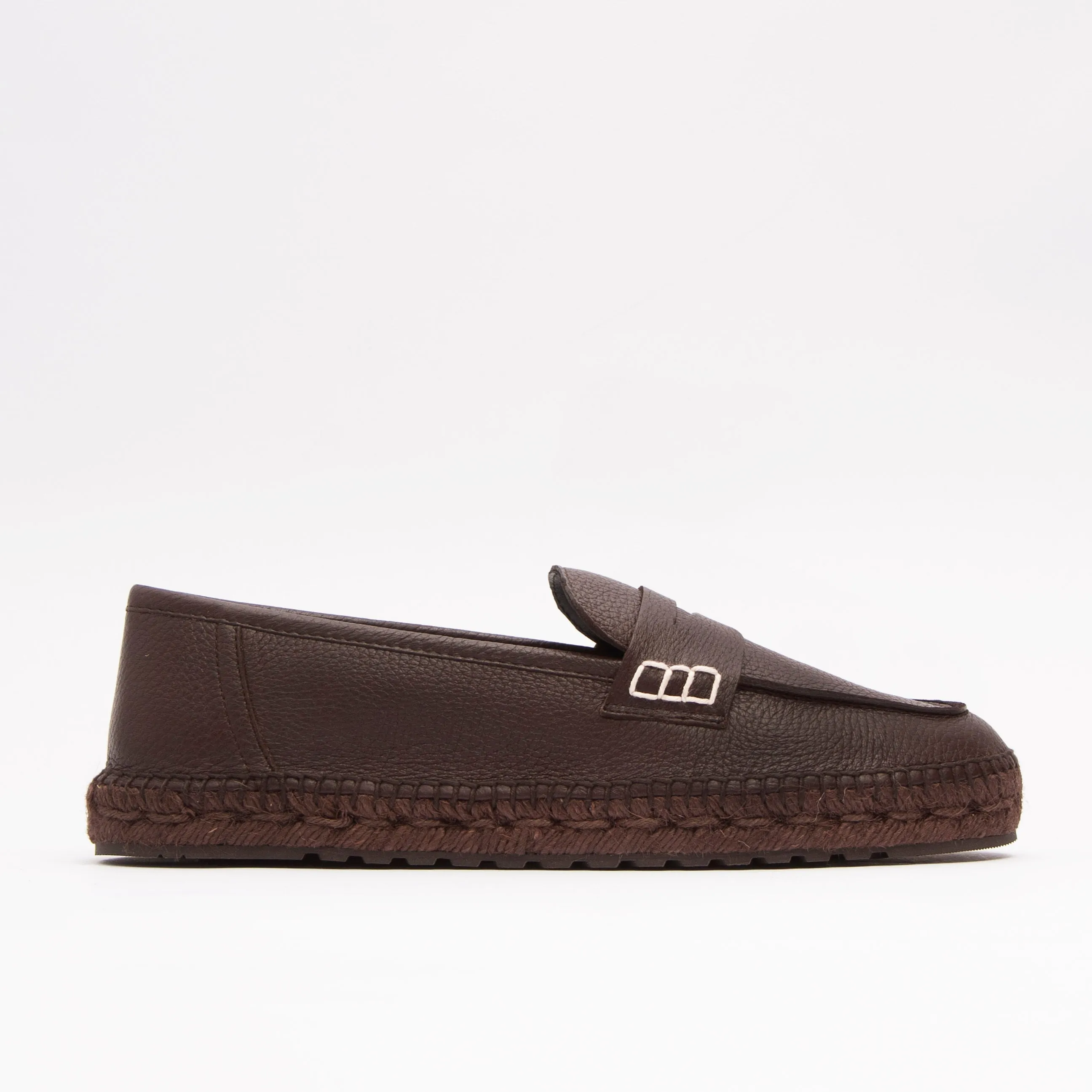 Luxury Men's Espadrilles Mocassin Moc Brown Genuine Leather