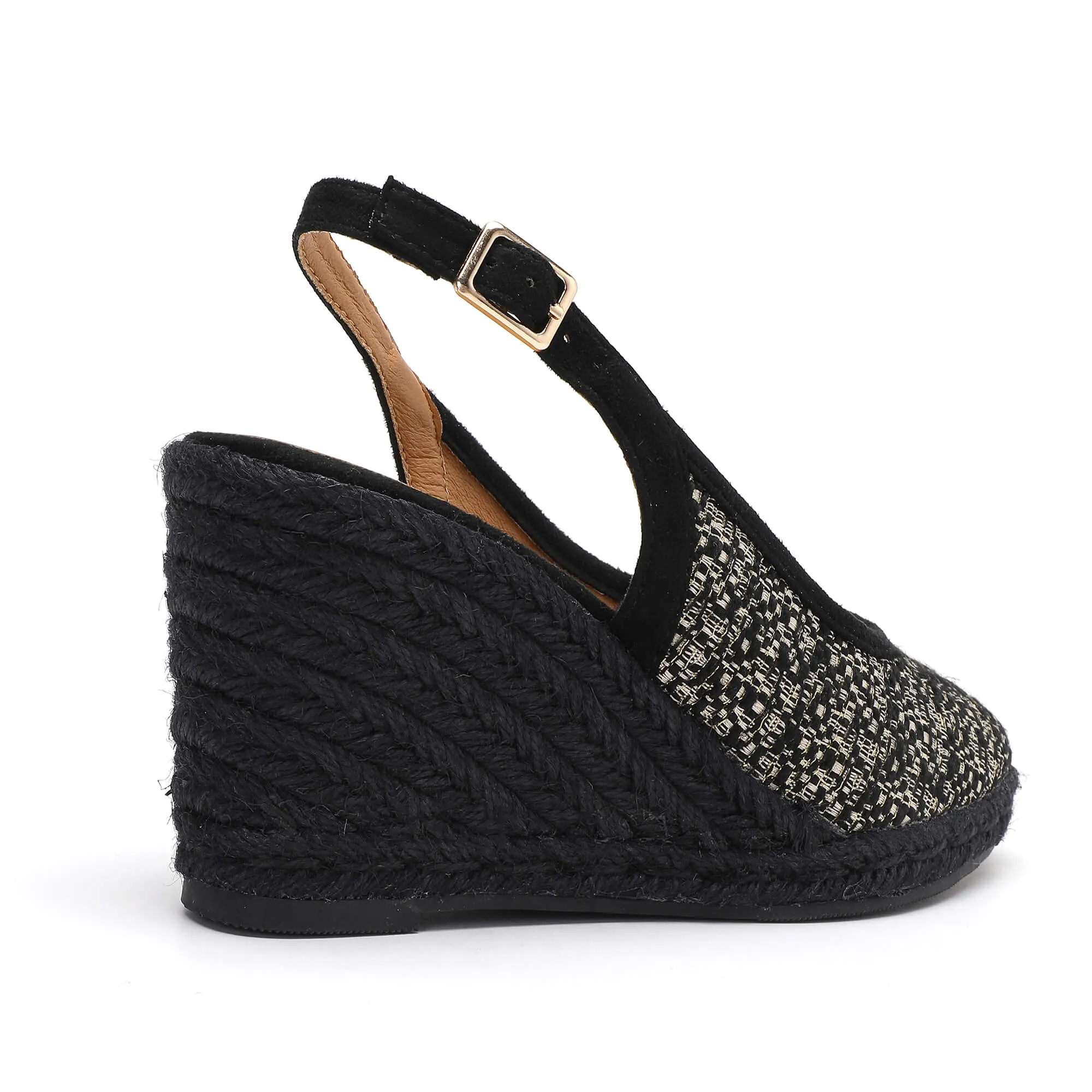 Marilyn Black & Gold Espadrille