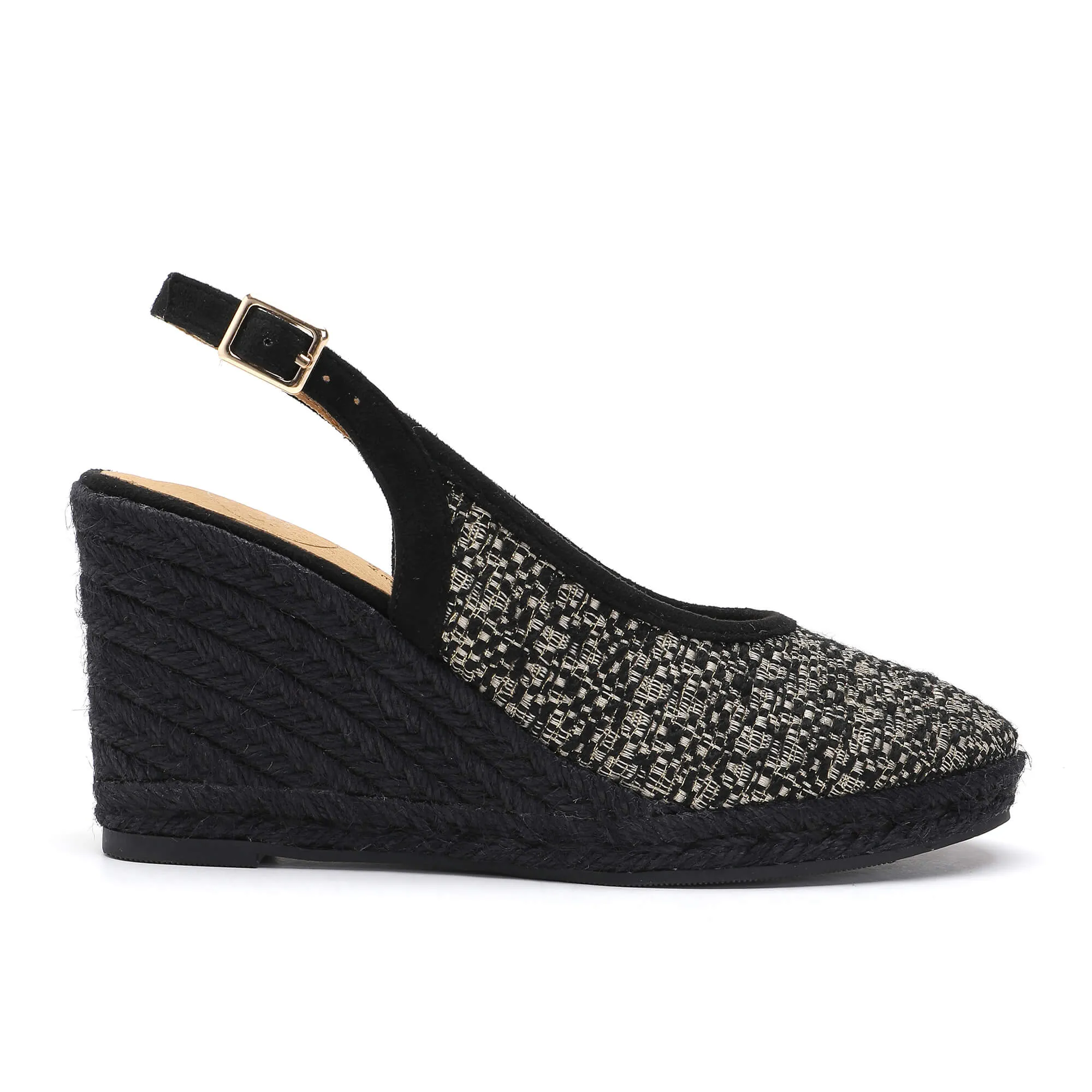 Marilyn Black & Gold Espadrille