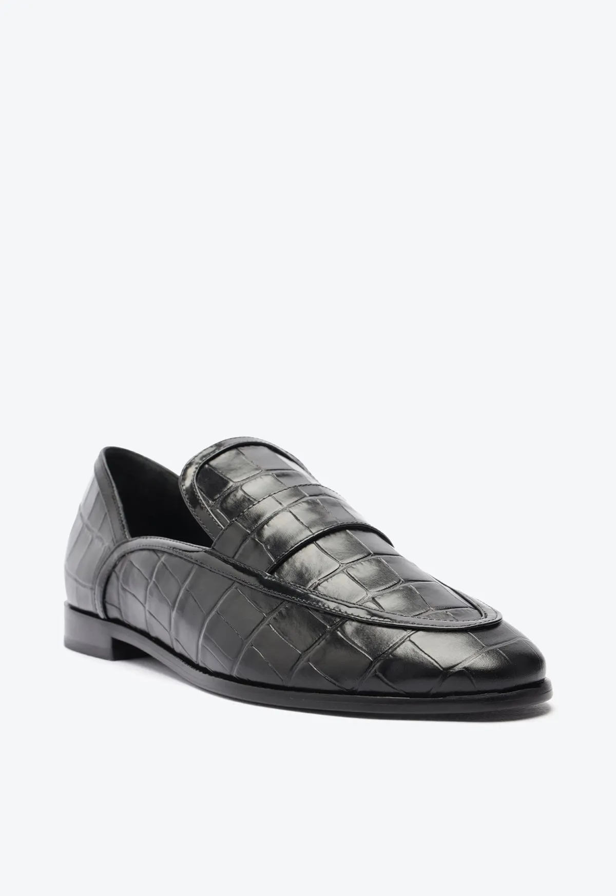 Maurice Croco Embossed Flat