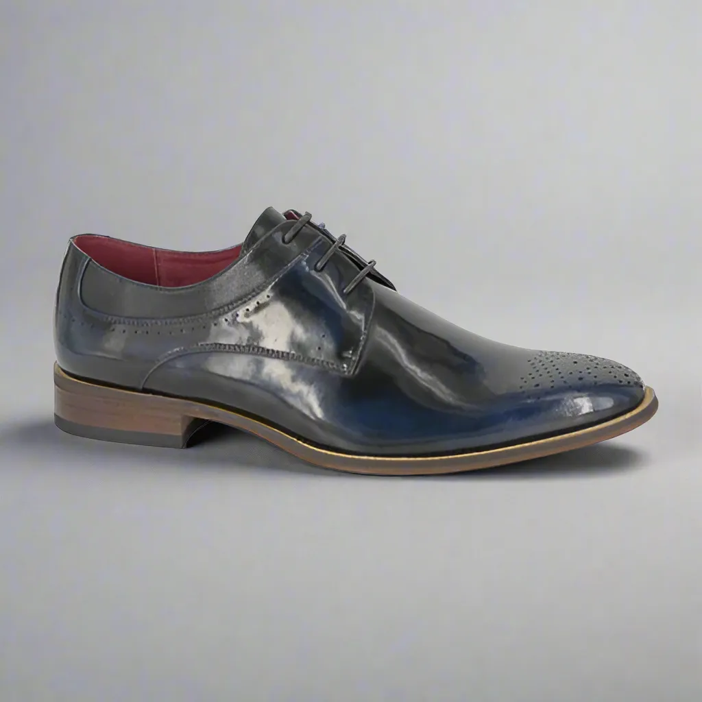 Mens Brogues Smart Brogues Navy Formal Shoes Goor Gibson Tie Laced M298NC