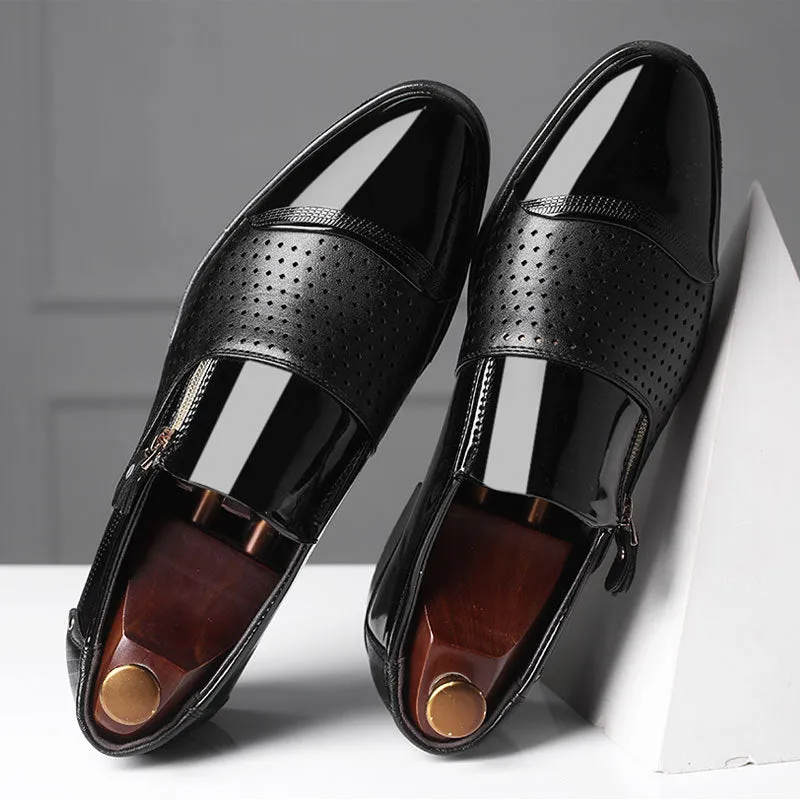 Men's New Business Leather Shoes Hollowed Out Breathable